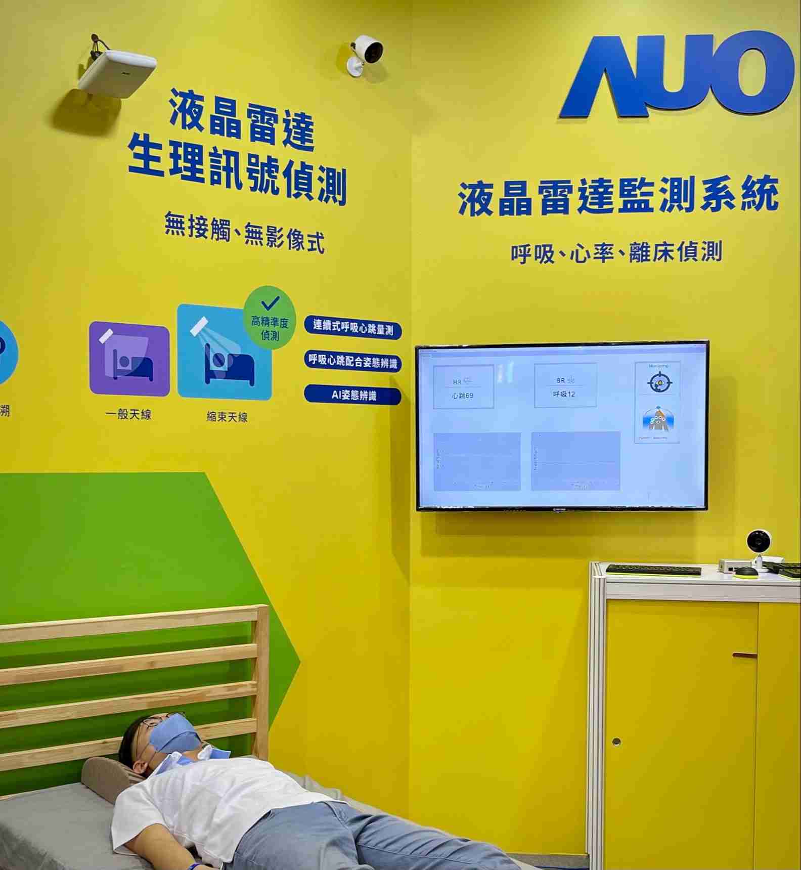 冰球突破颐康「无接触生理监测雷达」，，，，免除传统线路与贴片束缚，，，，精准侦测呼吸、、、心跳等重要生理讯号